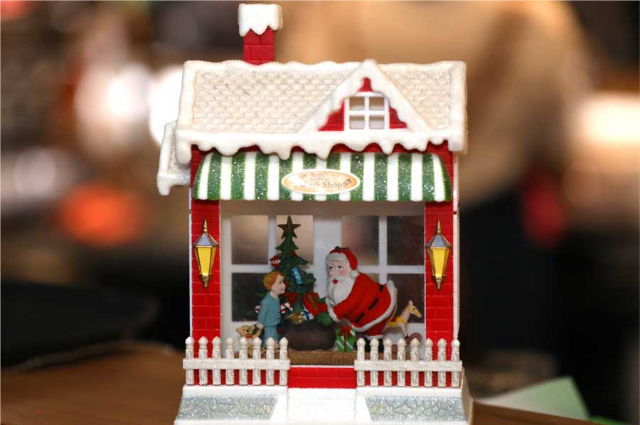 Gingerbread House Christmas theme with Santa and child