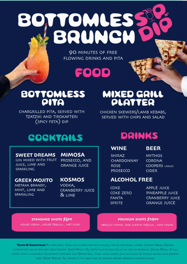 Southbank Bottomless Brunch Menu 2025